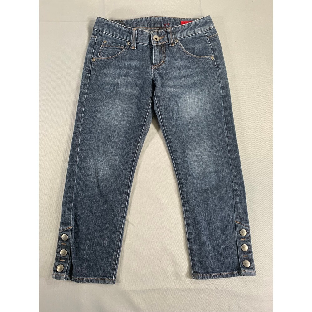 Vintage X2 Jeans Size 0 Y2K Made in‎ Hong Kong Button Hem Mid Rise Denim Apparel